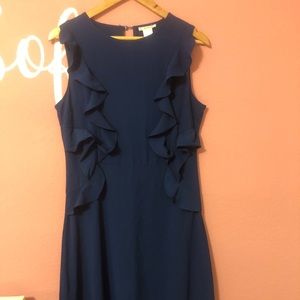 Blue ruffled dress (M)